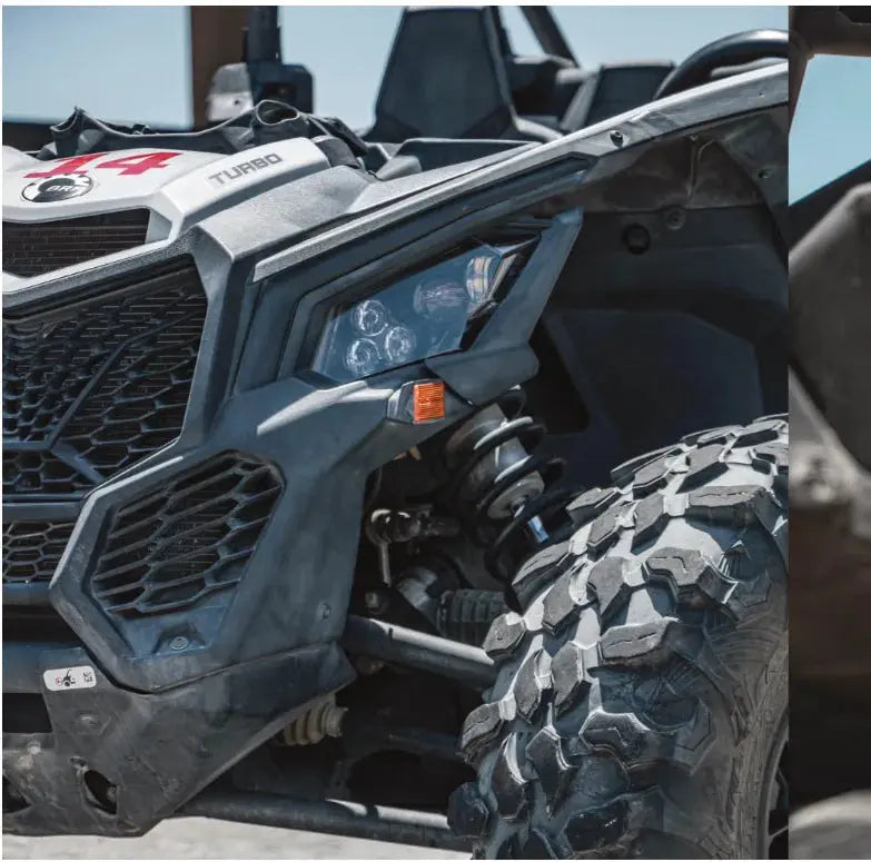 Close-up of a Can-Am UTV off-road on the East Cape tour in Baja California Sur