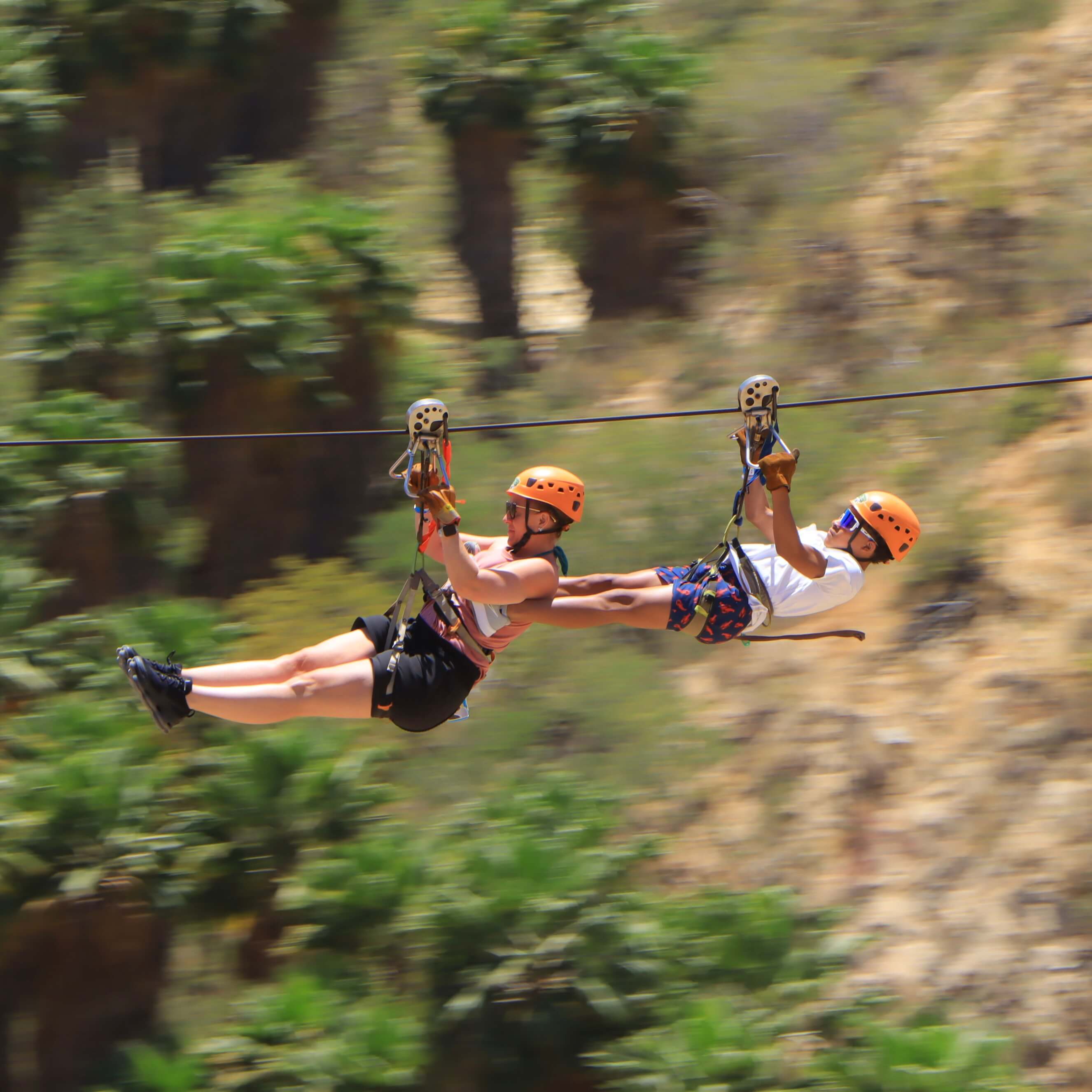 2 people on a Zipline Tour