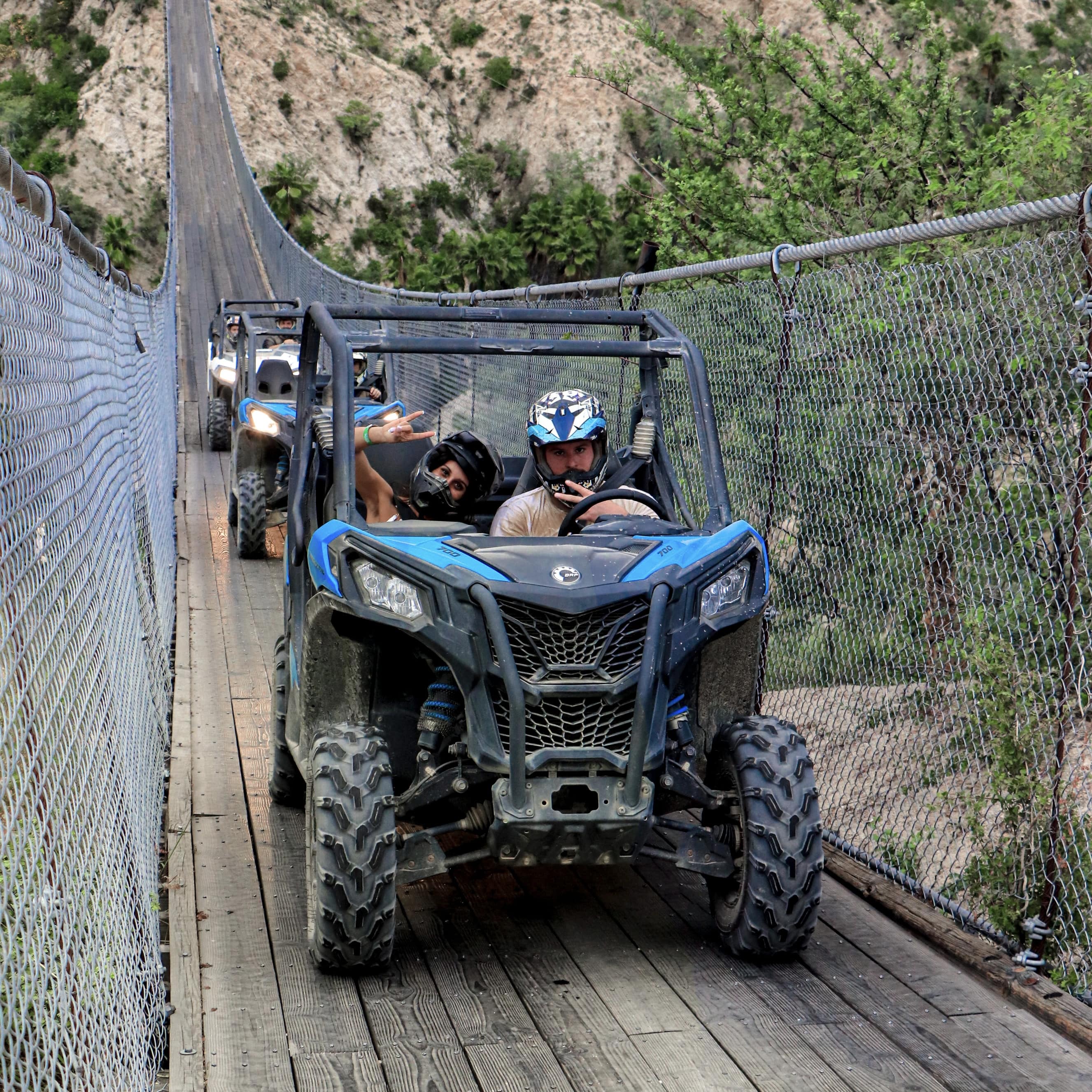 Elite Razor on hanging bridge in Cabo - UTV Tour