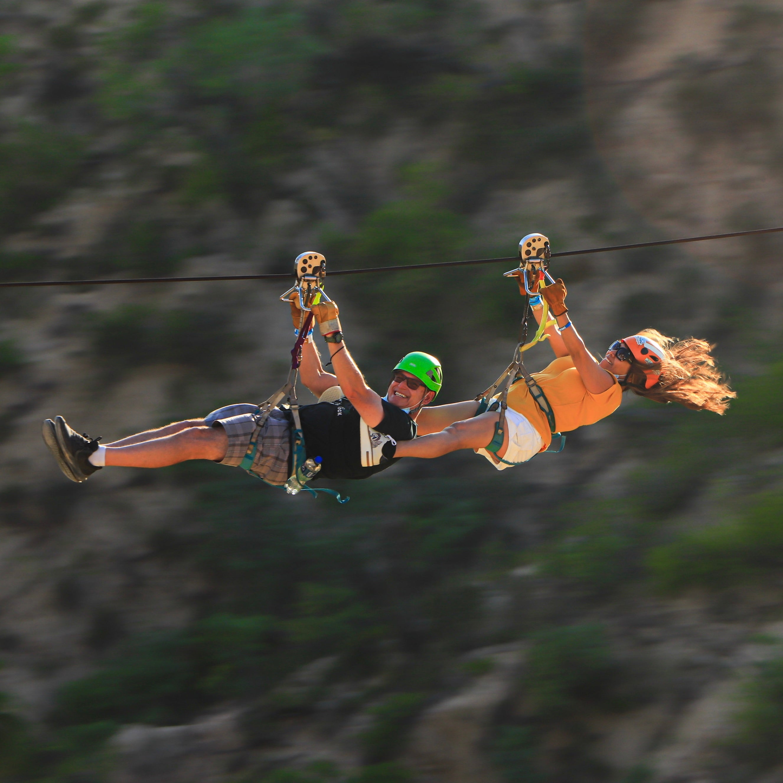 2 people on a Zipline Tour