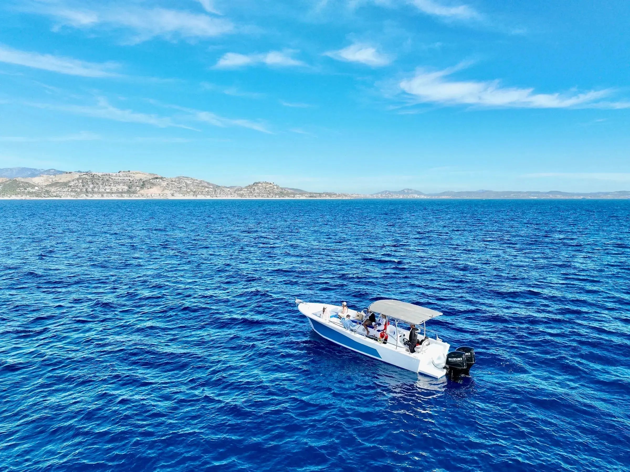 Pelican Cabo expedition boat departing San José del Cabo for a freediving expedition