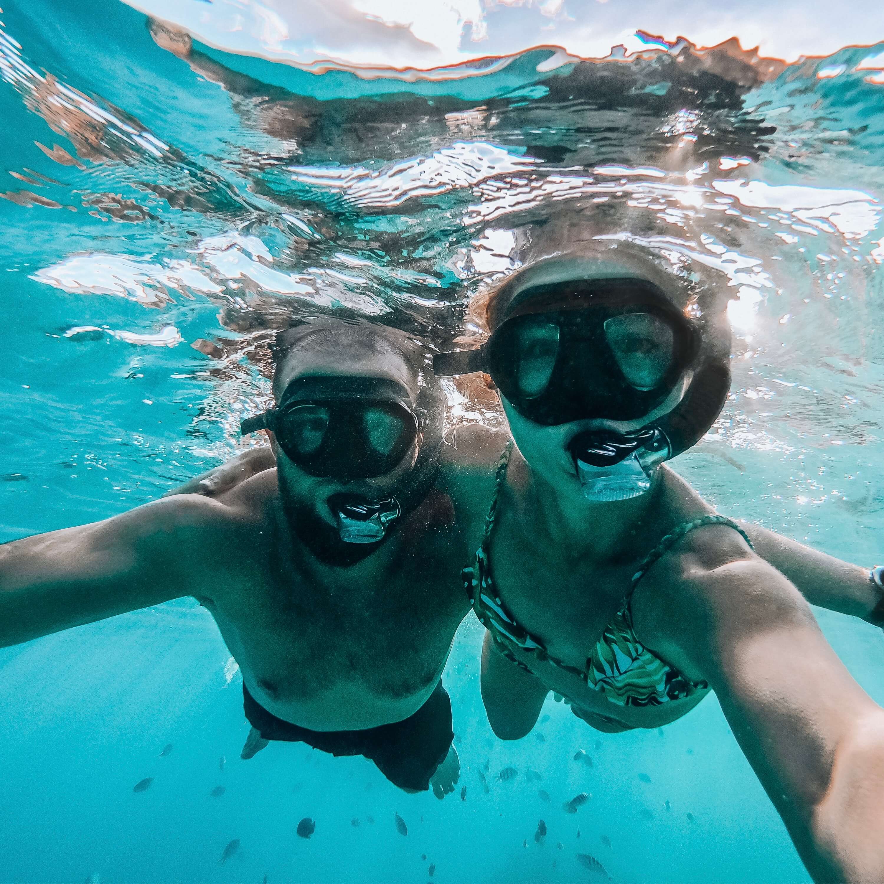 Couple with Snorkel Rental
